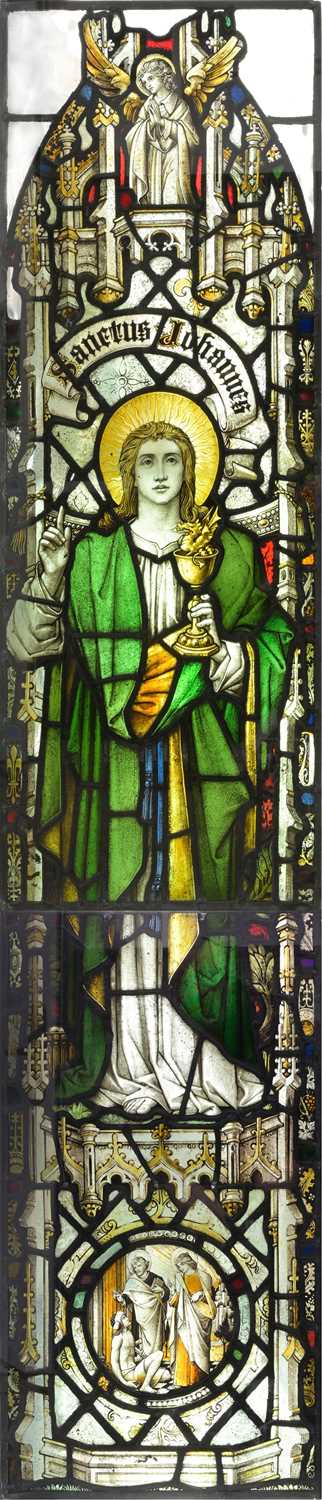 Lot 84 - Clayton and Bell, a pair of stained glass...