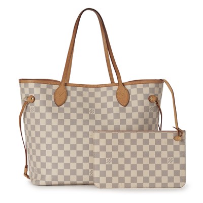Lot 492 - Louis Vuitton, a damier azur Neverfull MM handbag w/pouch.