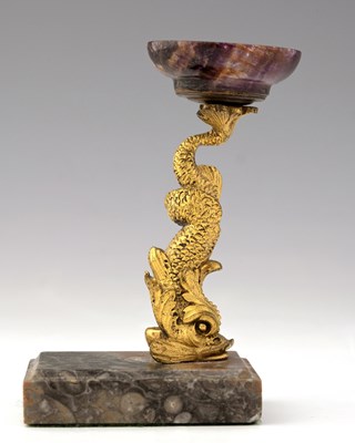 Lot 166 - A 19th century Blue John and gilt metal...
