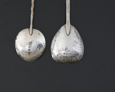 Lot 48 - A E Jones, two Arts and Crafts silver spoons,...