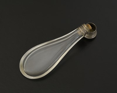 Lot 43 - A French silver mounted glass perfume bottle,...