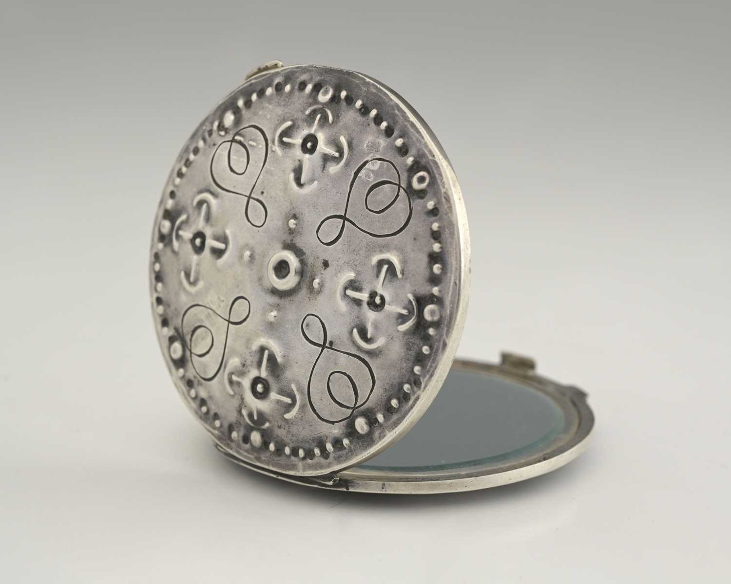 Lot 46 - A Polish Arts and Crafts silver compact, ORNO...