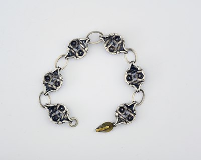 Lot 24 - Bernard Instone, a polychrome enamel marcasite bracelet