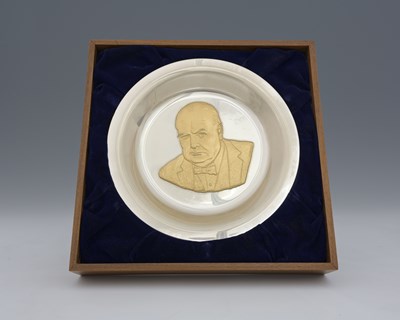 Lot 259 - An Elizabeth II boxed silver and gold-plated...