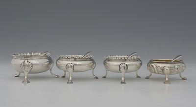 Lot 285 - Four eighteenth-century silver salts, each of...