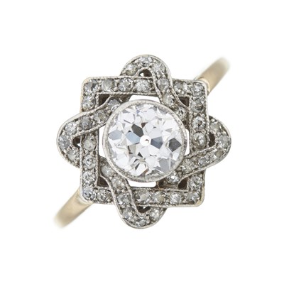 Lot 37 - An early 20th century 18ct gold diamond dress ring