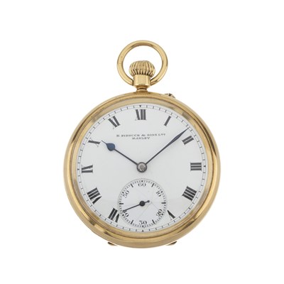 Lot 294 - H. Pidduck & Sons Ltd, Hanley, an 18ct gold open face pocket watch