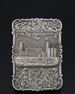 Lot 334 - A Victorian silver castletop card case, of...