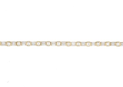 Lot 140 - An 18ct gold diamond line bracelet