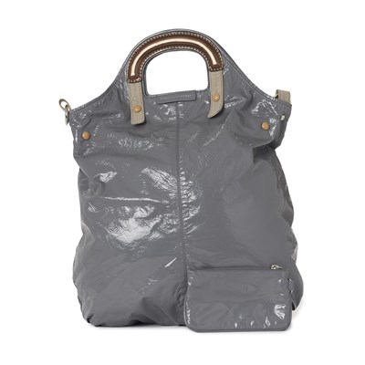 Lot 493 - Stella McCartney, a grey patent faux leather handbag.