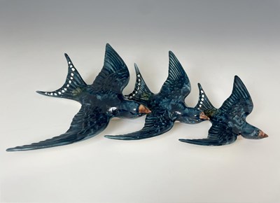 Lot 667 - Beswick, a graduated set of Swallow wall...