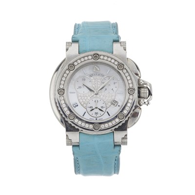 Lot 248 - Aquanautic, a stainless steel diamond set chronograph wrist watch