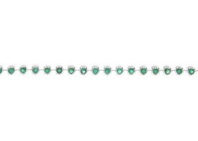 Lot 177 - An 18ct gold emerald line bracelet