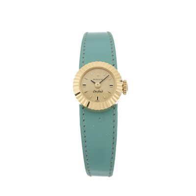 Lot 271 - Rolex, a yellow metal Chameleon Orchid wrist watch