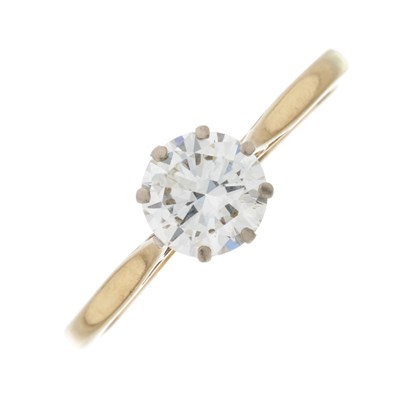 Lot 61 - An 18ct gold and platinum diamond single-stone ring