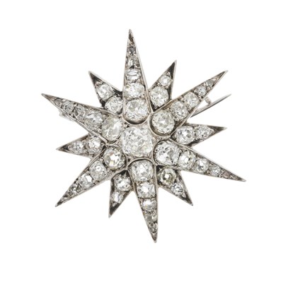 Lot 18 - A late 19th century diamond star brooch