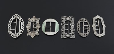 Lot 328 - A group of hallmarked silver buckles, to...