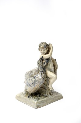 Lot 163 - Stella R Crofts (1898-1964) Carol with Geese,...