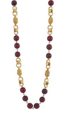 Lot 324 - Chanel, a 1990s red Gripoix and gold-plated bead necklace.