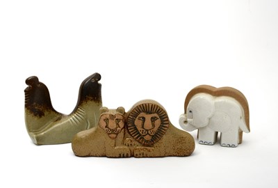 Lot 651 - Lisa Larson for Gustavsberg, Lions, a...