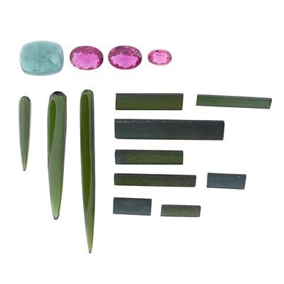 Lot 467 - A selection of tourmaline gemstones