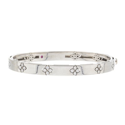 Lot 56 - Roberto Coin, an 18ct gold diamond bangle bracelet
