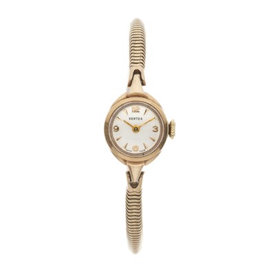 Lot 242 - Vertex, a 9ct gold bracelet watch
