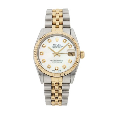Lot 235 - Rolex, a bi-metal Oyster Perpetual Datejust 31 bracelet watch