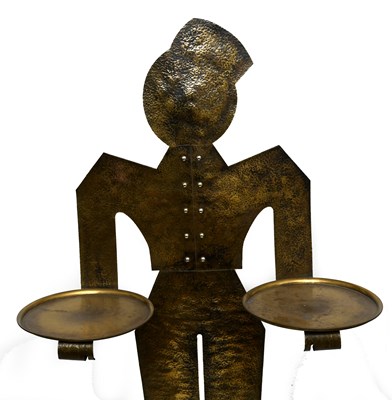 Lot 99 - An Austrian patinated brass floor standing...