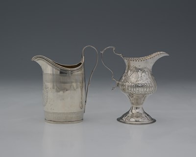 Lot 195 - Two eighteenth-century George III silver cream...