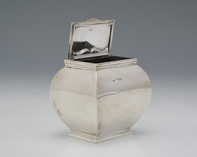 Lot 193 - A George V silver tea caddy, maker's mark...