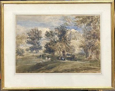 Lot 405 - David Cox (British, 1783-1859), Hawking at...