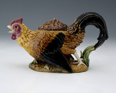 Lot 827 - George Jones, a majolica novelty teapot, circa...