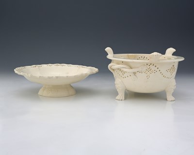 Lot 813 - Two Leeds creamware vessels, circa 1770s,...
