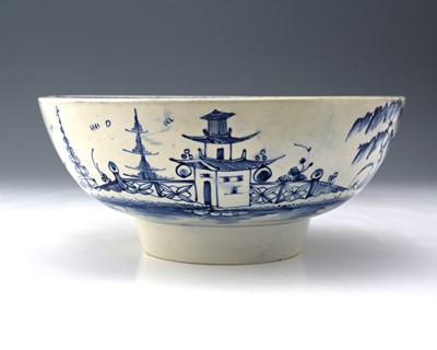 Lot 849 - Liverpool, a large pearlware blue and white...