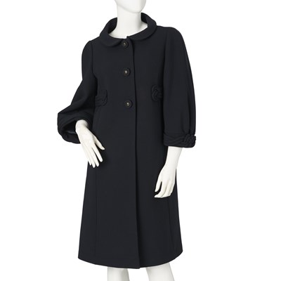 Lot 246 - Anya Hindmarch, a navy wool blend coat.
