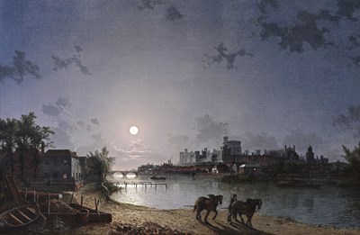 Lot 259 - Henry Pether (British, 1800-1880), a moonlit...