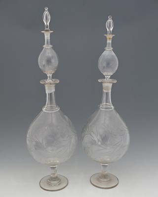 Lot 416 - A large pair of 19th-century Bohemian glass...