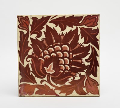Lot 109 - A Maws Artichoke tile in the manner of Willaim...