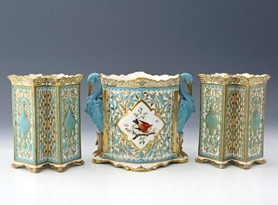 Lot 619 - A Copeland Aesthetic Movement garniture of...