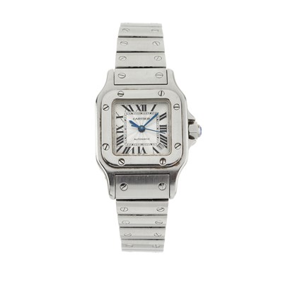 Lot 190 - Cartier, a stainless steel Santos Galbée bracelet watch