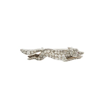 Lot 1 - An early 20th century pave-set diamond fox...