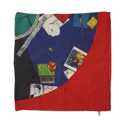 Lot 279 - Chanel, an Artist Novelty Print cotton scarf.