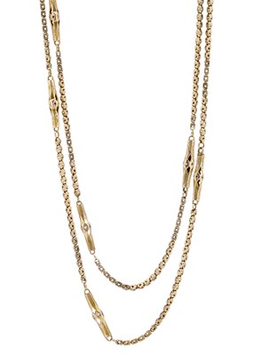 Lot 3 - A late Victorian gold, fancy-link longuard...