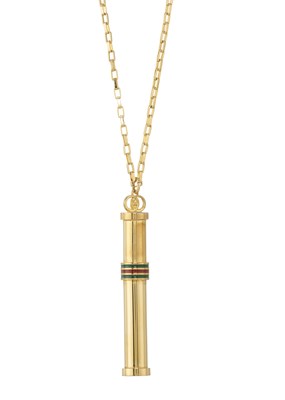 Lot 329 - Gucci, a gold-tone scent bottle pendant necklace.
