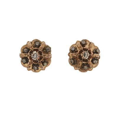 Lot 11 - A pair of early 20th century gold, rose-cut...