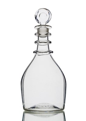 Lot 406 - A George III glass three ring neck decanter,...