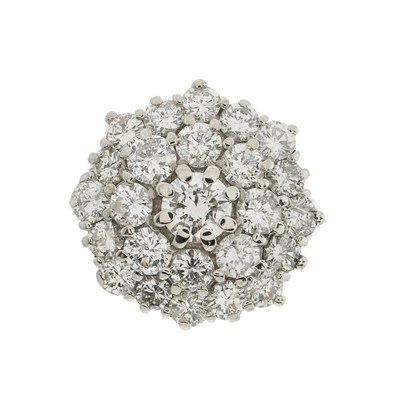 Lot 31 - An 18ct gold brilliant-cut diamond floral...