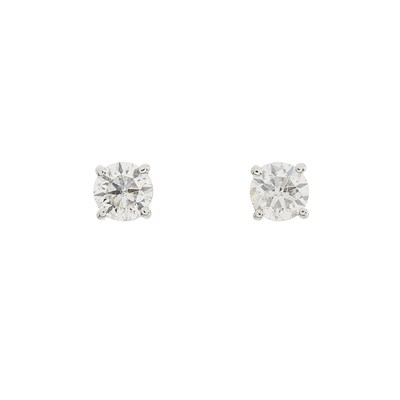 Lot 35 - An impressive pair of 18ct gold brilliant-cut...