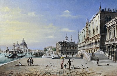 Lot 255 - Marco Grubacs (Italian, 1839-1910), Tourists...